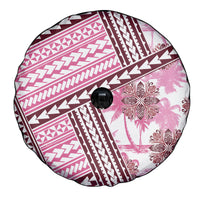 Hawaii Quilt Spare Tire Cover Kakau Polynesian Pattern Mauve Pink Version LT01 - Polynesian Pride