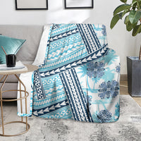 Hawaii Quilt Blanket Kakau Polynesian Pattern Sky Blue Version LT01 - Polynesian Pride