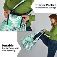 Hawaii Quilt Grocery Bag Kakau Polynesian Pattern Teal Version