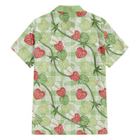 Anthurium Pikake Ti Leaf Palaka Family Matching Mermaid Dress and Hawaiian Shirt Green Version