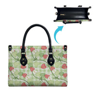 Anthurium Pikake Ti Leaf Palaka Leather Bag Green Version