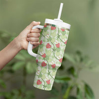 Anthurium Pikake Ti Leaf Palaka Tumbler With Handle Green Version