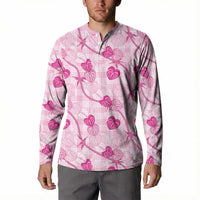 Anthurium Pikake Ti Leaf Palaka Button Sweatshirt Pink Version