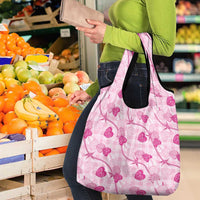 Anthurium Pikake Ti Leaf Palaka Grocery Bag Pink Version