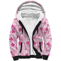 Anthurium Pikake Ti Leaf Palaka Sherpa Hoodie Pink Version