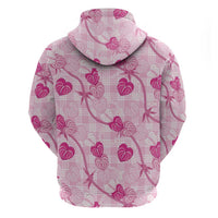 Anthurium Pikake Ti Leaf Palaka Zip Hoodie Pink Version