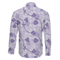 Anthurium Pikake Ti Leaf Palaka Family Matching Tank Maxi Dress and Hawaiian Shirt Purple Version