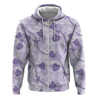 Anthurium Pikake Ti Leaf Palaka Hoodie Purple Version