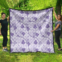 Anthurium Pikake Ti Leaf Palaka Quilt Purple Version