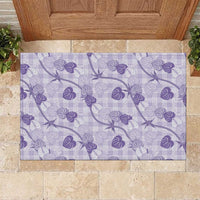 Anthurium Pikake Ti Leaf Palaka Rubber Doormat Purple Version