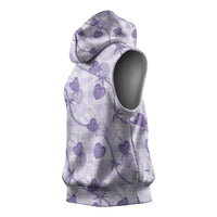 Anthurium Pikake Ti Leaf Palaka Sleeveless Hoodie Purple Version