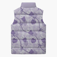 Anthurium Pikake Ti Leaf Palaka Sleeveless Puffer Jacket Purple Version