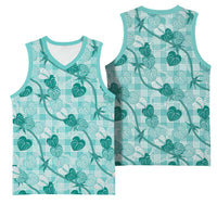 Anthurium Pikake Ti Leaf Palaka Basketball Jersey Turquoise Version
