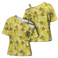 Anthurium Pikake Ti Leaf Palaka Cross Shoulder Shirt Yellow Version