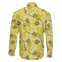 Anthurium Pikake Ti Leaf Palaka Family Matching Summer Maxi Dress and Hawaiian Shirt Yellow Version