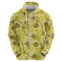Anthurium Pikake Ti Leaf Palaka Zip Hoodie Yellow Version