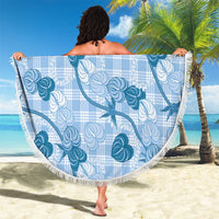 Anthurium Pikake Ti Leaf Palaka Beach Blanket Blue Version