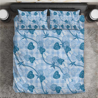 Anthurium Pikake Ti Leaf Palaka Bedding Set Blue Version