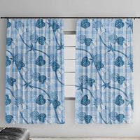 Anthurium Pikake Ti Leaf Palaka Window Curtain Blue Version