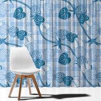 Anthurium Pikake Ti Leaf Palaka Window Curtain Blue Version