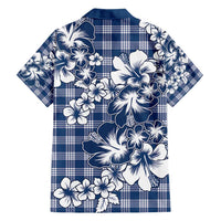 Hibiscus Pakala Cobalt Blue Royal Family Matching Off Shoulder Maxi Dress and Hawaiian Shirt Tropical Floral Stylized LT01 - Polynesian Pride