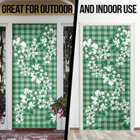 Hibiscus Pakala Emerald Green Door Cover Tropical Floral Stylized - Polynesian Pride