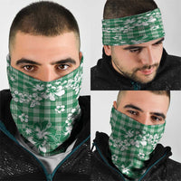 Hibiscus Pakala Emerald Green Neck Gaiter Tropical Floral Stylized - Polynesian Pride