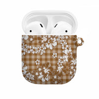 Hibiscus Pakala Bronze Brown AirPods Case Tropical Floral Stylized - Polynesian Pride