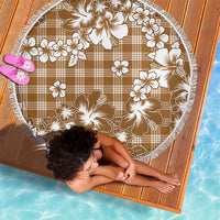 Hibiscus Pakala Bronze Brown Beach Blanket Tropical Floral Stylized - Polynesian Pride
