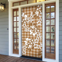Hibiscus Pakala Bronze Brown Door Cover Tropical Floral Stylized - Polynesian Pride