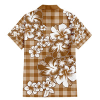 Hibiscus Pakala Bronze Brown Family Matching Mermaid Dress and Hawaiian Shirt Tropical Floral Stylized LT01 - Polynesian Pride