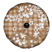 Hibiscus Pakala Bronze Brown Spare Tire Cover Tropical Floral Stylized - Polynesian Pride