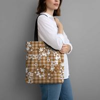 Hibiscus Pakala Bronze Brown Tote Bag Tropical Floral Stylized - Polynesian Pride