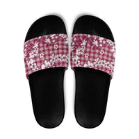 Hibiscus Pakala Royal Magenta Slide Sandals Tropical Floral Stylized LT01 Magenta - Polynesian Pride