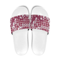 Hibiscus Pakala Royal Magenta Slide Sandals Tropical Floral Stylized LT01 Magenta - Polynesian Pride