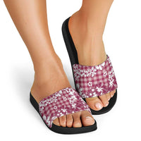 Hibiscus Pakala Royal Magenta Slide Sandals Tropical Floral Stylized LT01 - Polynesian Pride