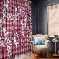 Hibiscus Pakala Royal Magenta Window Curtain Tropical Floral Stylized - Polynesian Pride