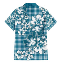 Hibiscus Pakala Ocean Depths Blue Family Matching Mermaid Dress and Hawaiian Shirt Tropical Floral Stylized LT01 - Polynesian Pride