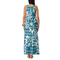 Hibiscus Pakala Ocean Depths Blue Family Matching Tank Maxi Dress and Hawaiian Shirt Tropical Floral Stylized LT01 - Polynesian Pride