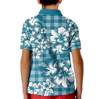 Hibiscus Pakala Ocean Depths Blue Kid Polo Shirt Tropical Floral Stylized LT01 - Polynesian Pride
