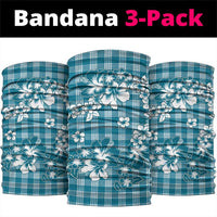 Hibiscus Pakala Ocean Depths Blue Neck Gaiter Tropical Floral Stylized LT01 package One Size: 25*50cm Blue - Polynesian Pride