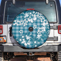 Hibiscus Pakala Ocean Depths Blue Spare Tire Cover Tropical Floral Stylized LT01 Blue - Polynesian Pride