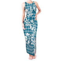 Hibiscus Pakala Ocean Depths Blue Tank Maxi Dress Tropical Floral Stylized LT01 Women Blue - Polynesian Pride