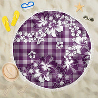 Hibiscus Pakala Sweetie Purple Beach Blanket Tropical Floral Stylized LT01 One Size 150cm Purple - Polynesian Pride
