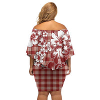 Hibiscus Pakala Fantasy Red Family Matching Off Shoulder Short Dress and Hawaiian Shirt Tropical Floral Stylized LT01 - Polynesian Pride