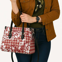 Hibiscus Pakala Fantasy Red Leather Bag Tropical Floral Stylized - Polynesian Pride