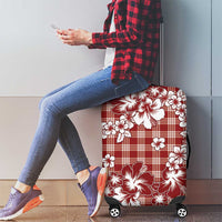 Hibiscus Pakala Fantasy Red Luggage Cover Tropical Floral Stylized - Polynesian Pride