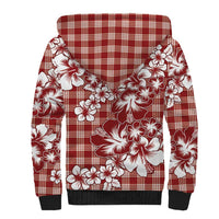 Hibiscus Pakala Fantasy Red Sherpa Hoodie Tropical Floral Stylized - Polynesian Pride