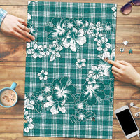 Hibiscus Pakala Aqua Teal Puzzle Tropical Floral Stylized - Polynesian Pride