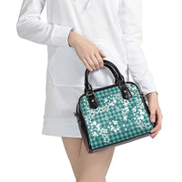 Hibiscus Pakala Aqua Teal Shoulder Handbag Tropical Floral Stylized - Polynesian Pride